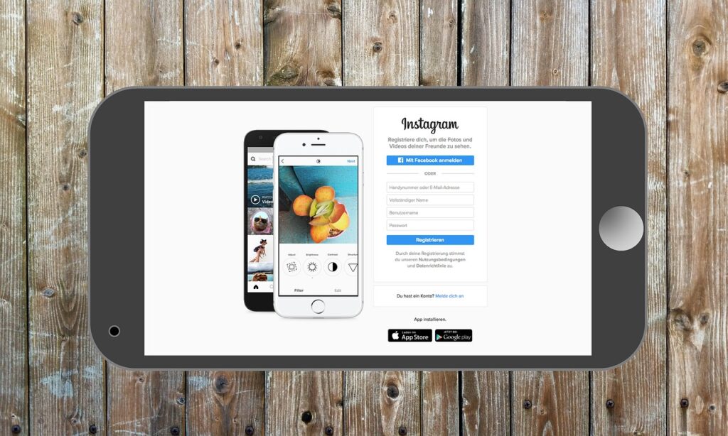 スマホの中のインスタ画面